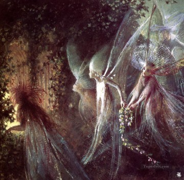 John Anster Fitzgerald ma Fitzgerald Faeries Looking Through a Gothic Arch for kid Oil Paintings
